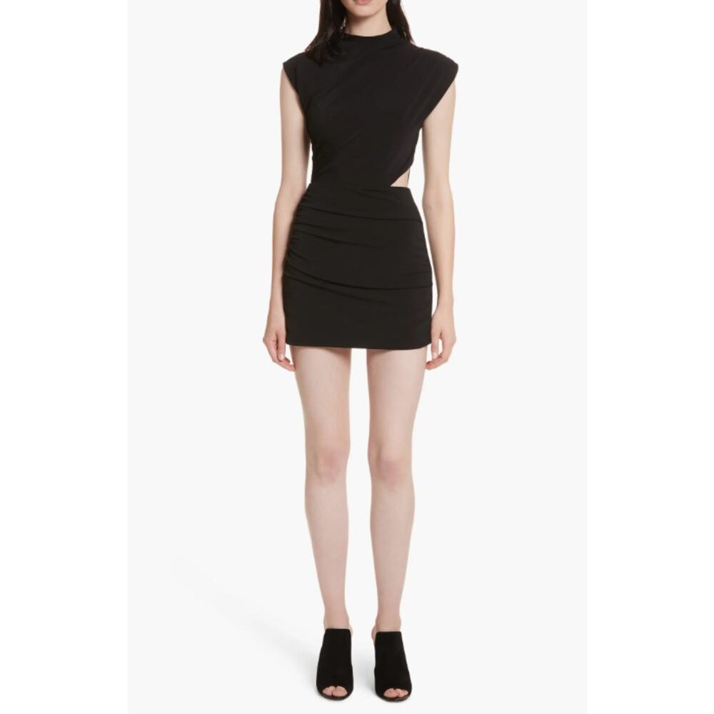 Alice + Olivia Suellen Draped Black Cutout Romper Mini Dress Size 0